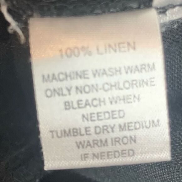 Loft Black Linen Julie Wide Leg Pants Size 6 - Picture 7 of 8